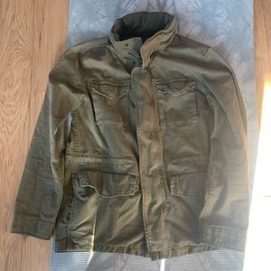 Military inspired hooded jacket